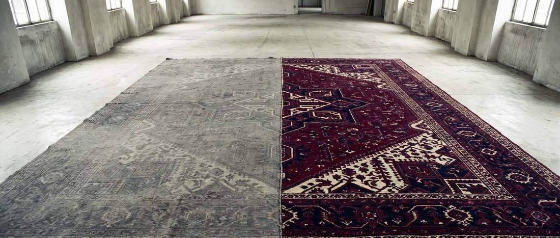 Le même tapis avant et après lavage