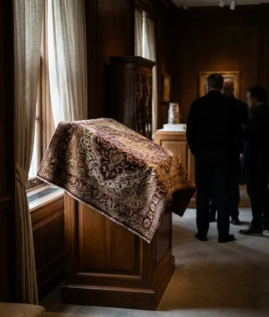 Tapis persan Moud à motifs Herati, pièce classique des intérieurs du Grand-Duché